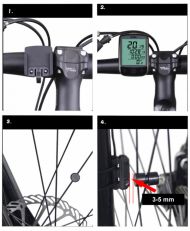 Vodeodolný cyklo computer s LCD displejom - káblový