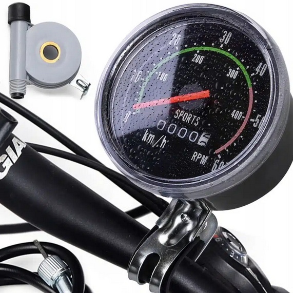 Mechanický tachometer na bicykel